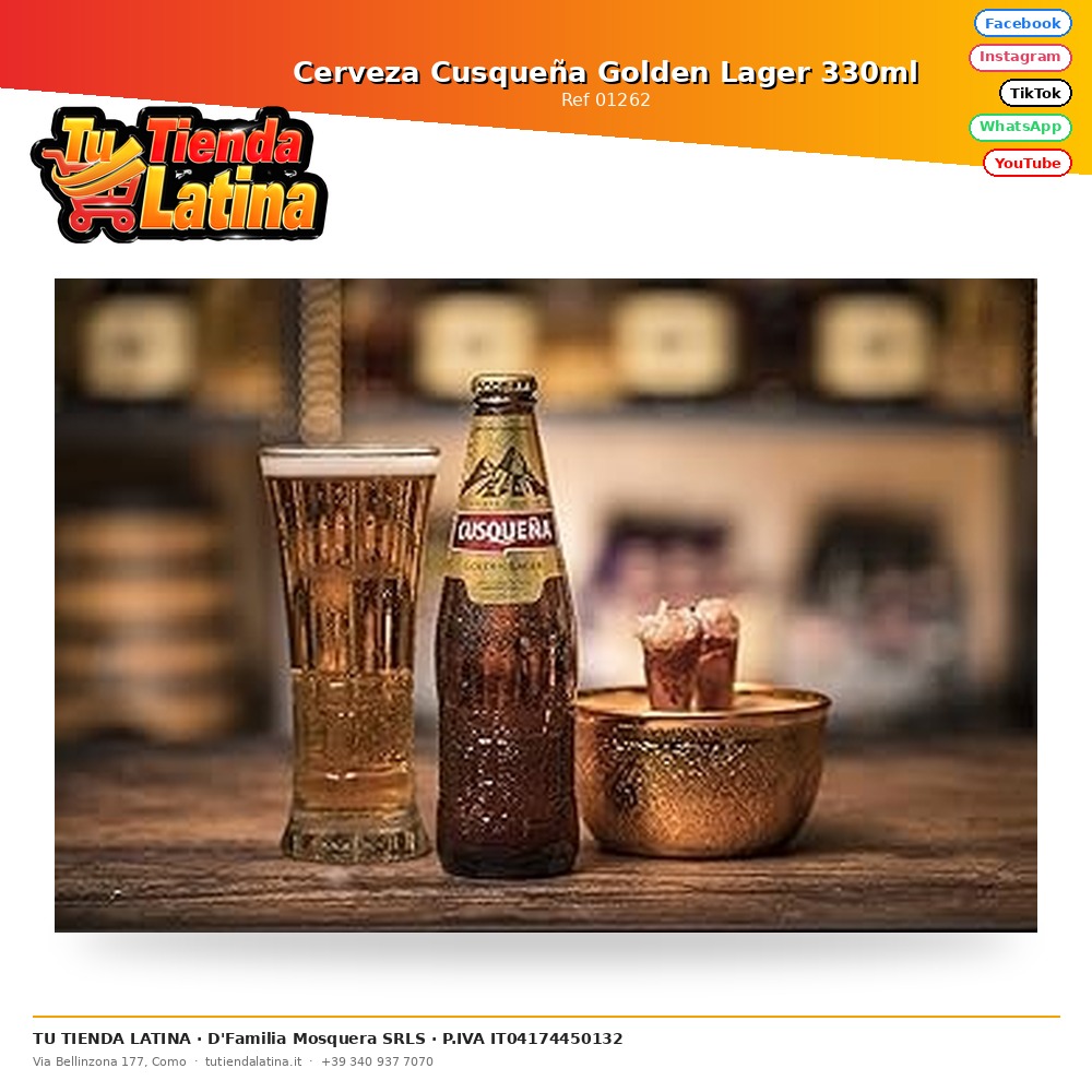 Birra lager dorata di Cusco 330 ml