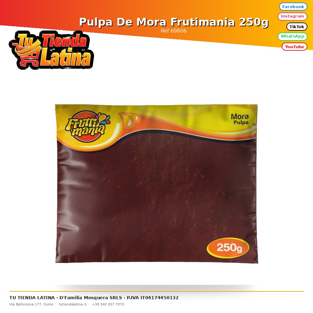 Pulpa De Mora Frutimania 250g