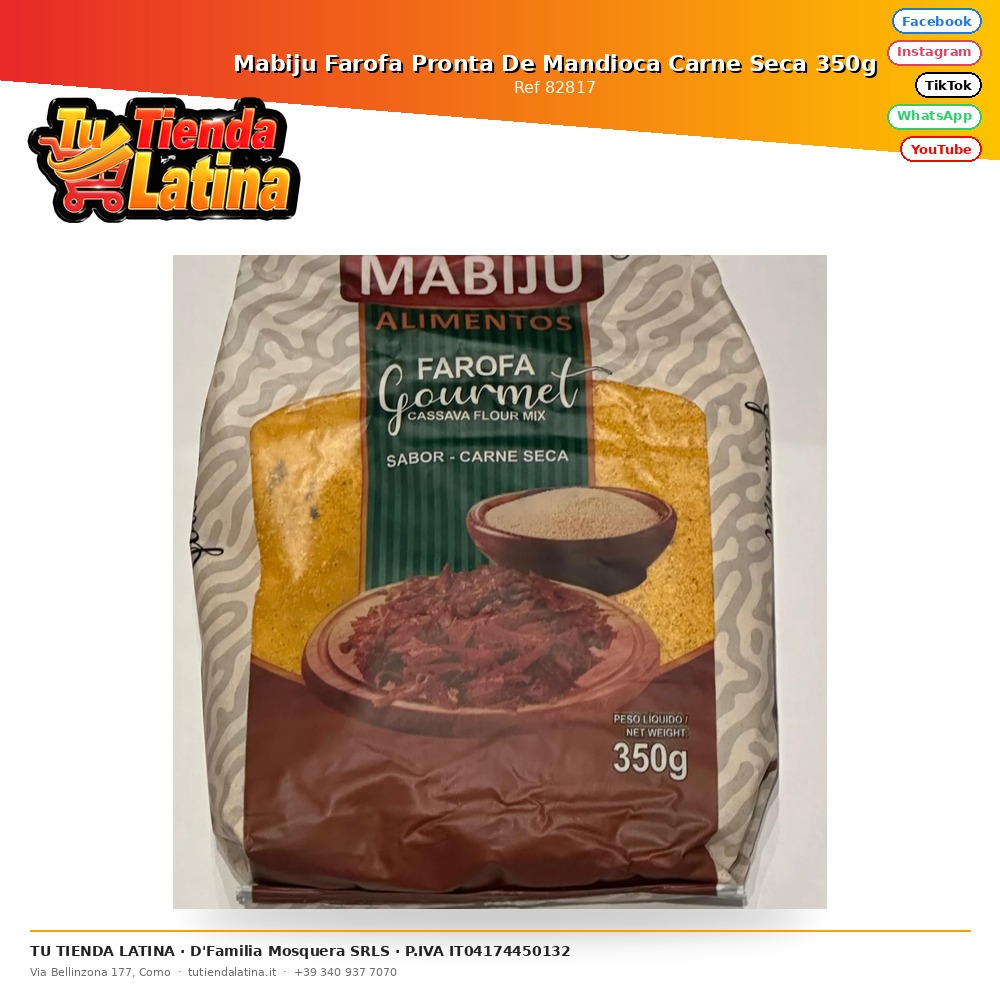 Mabiju Farofa Ready Cassava Dried Meat 350g