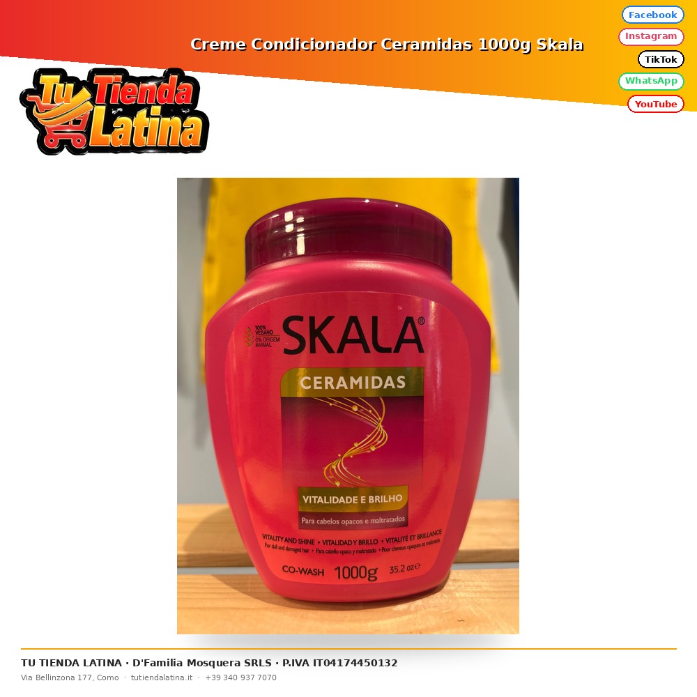 Crema condizionante alle ceramidi 1000g Skala