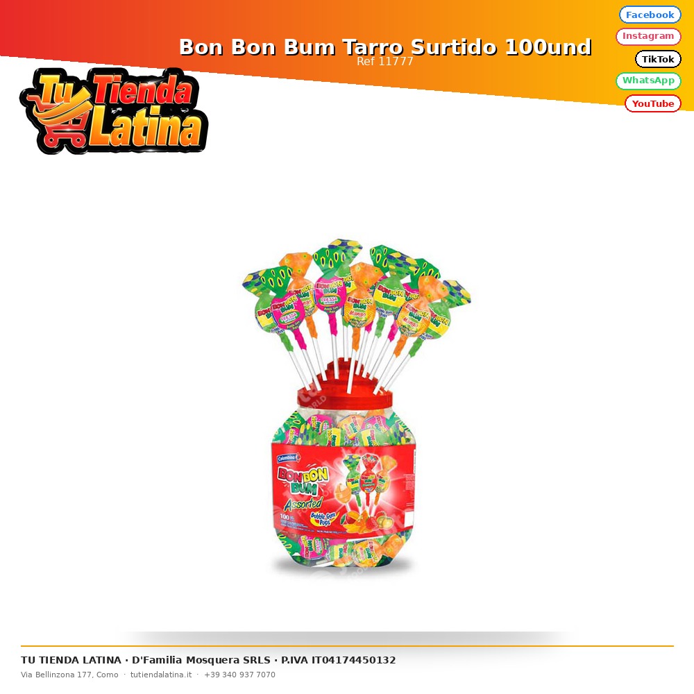 Bon Bon Bum Barattolo Assortito 100 unità
