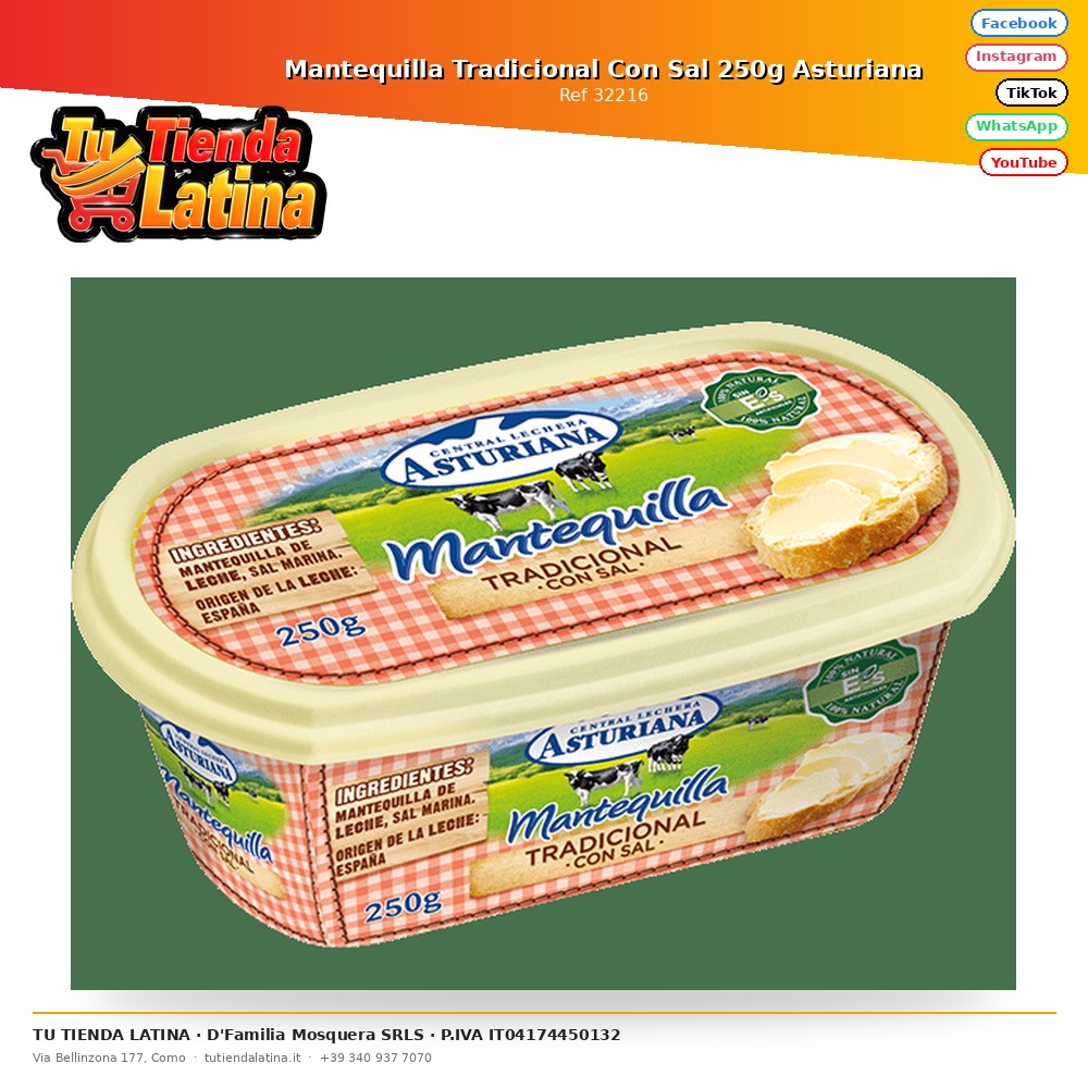 Burro Tradizionale Con Sale Asturiano 250g