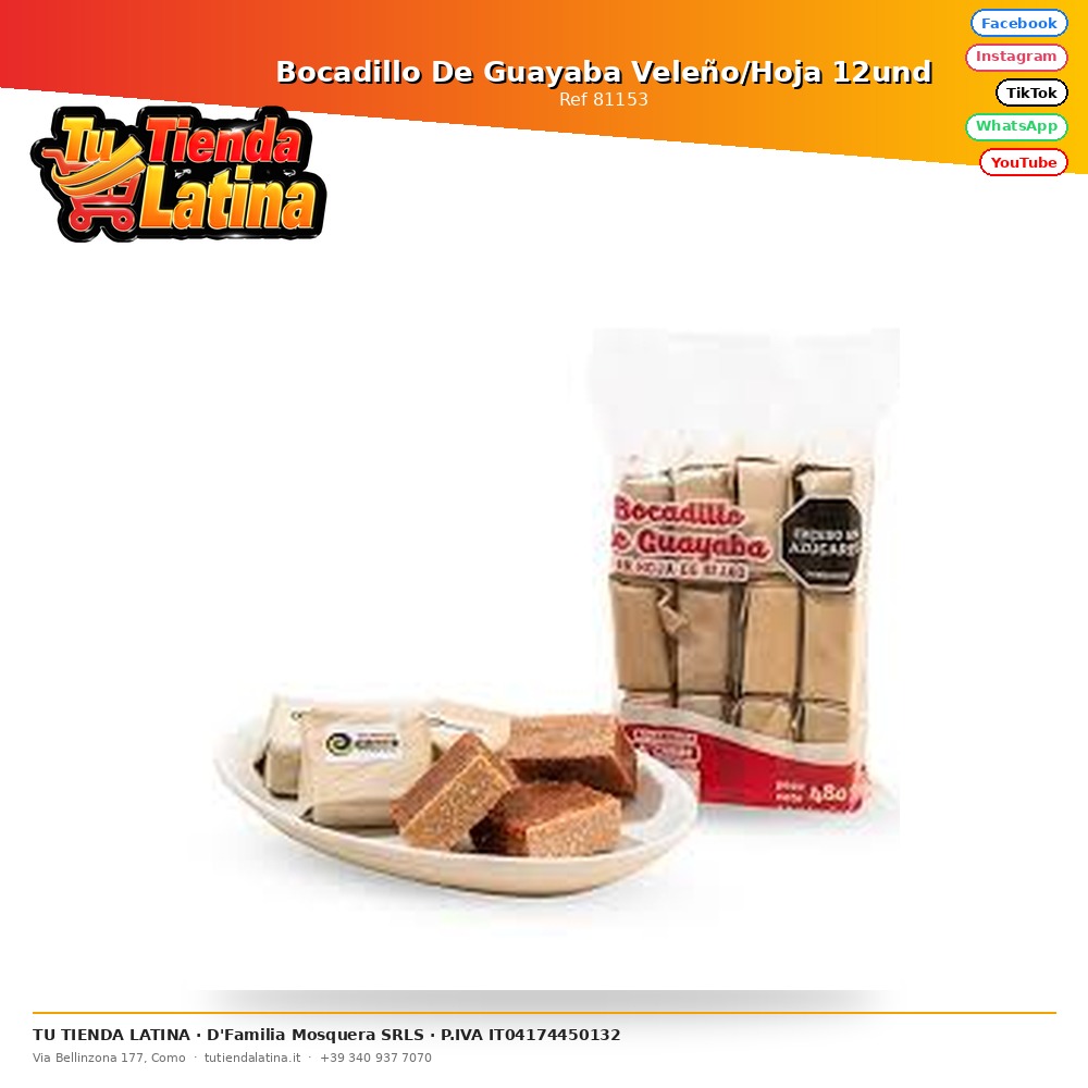 Veleño Guava Sandwich/Foglia 12 unità