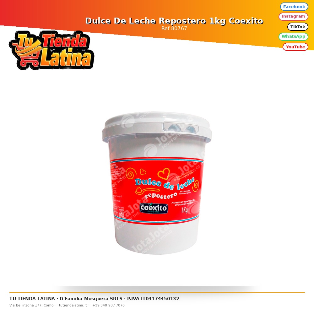 Dulce De Leche Repostero 1kg Coexito