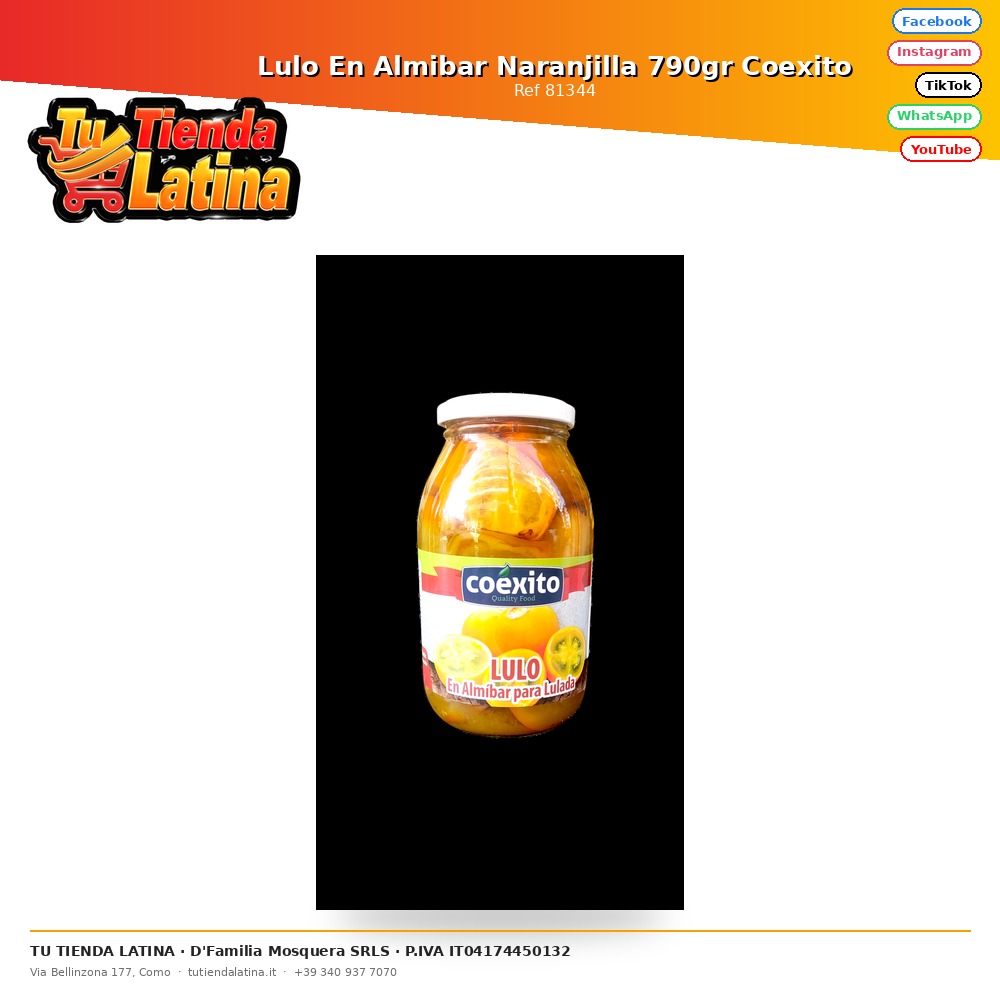 Lulo Allo Sciroppo Naranjilla 790gr Coexito