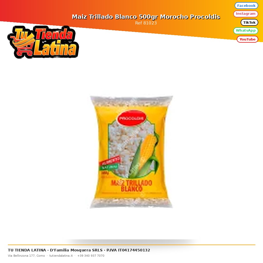 Mais Trebbiato Bianco 500gr Morocho Procoldis