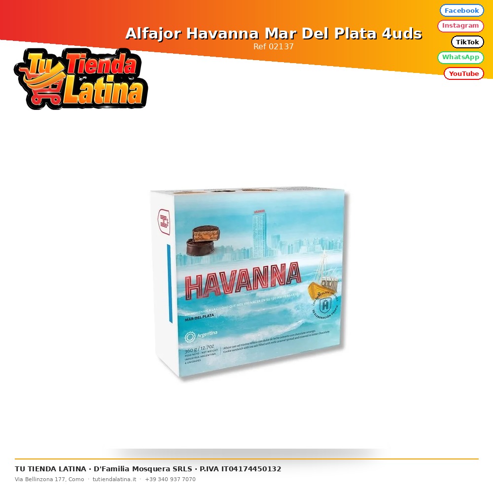 Alfajor Havanna Mar Del Plata 4 units