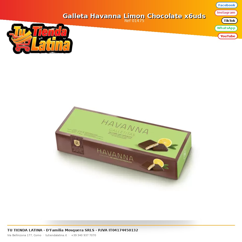 Biscotto al cioccolato e limone Havanna x6 unità