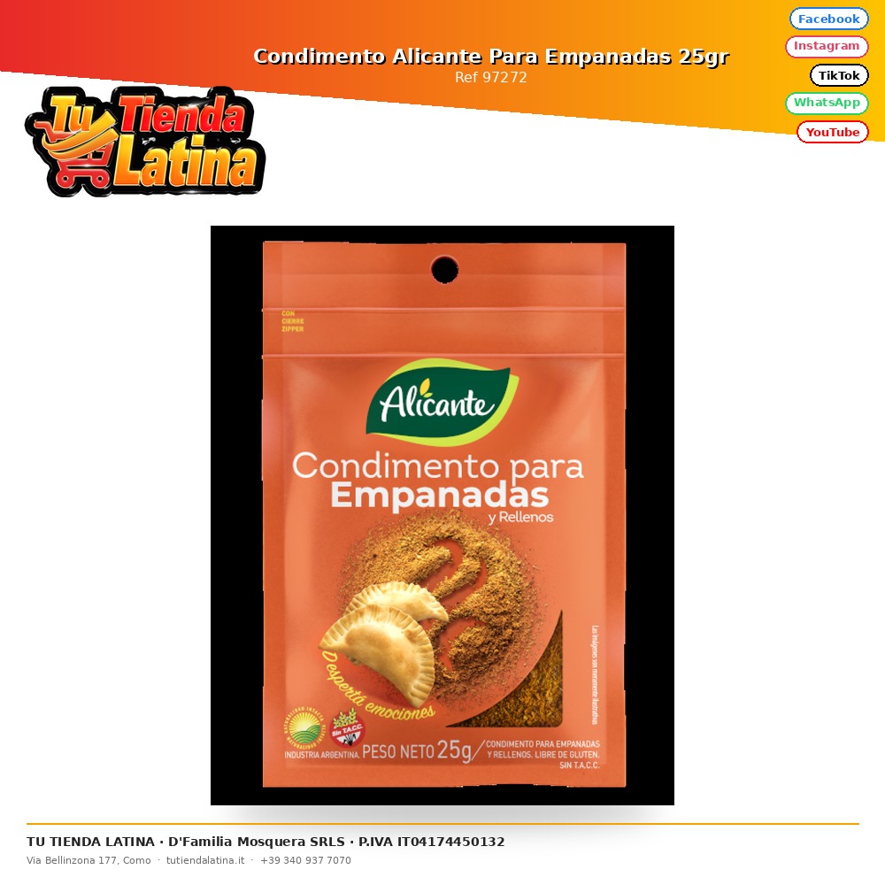 Condimento Alicante per Empanadas 25gr