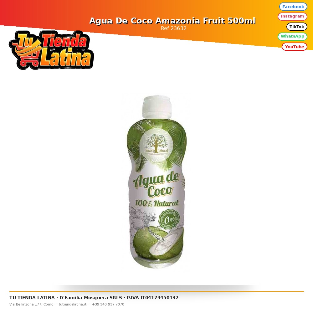 Amazonia Fruit Coconut Water 500ml