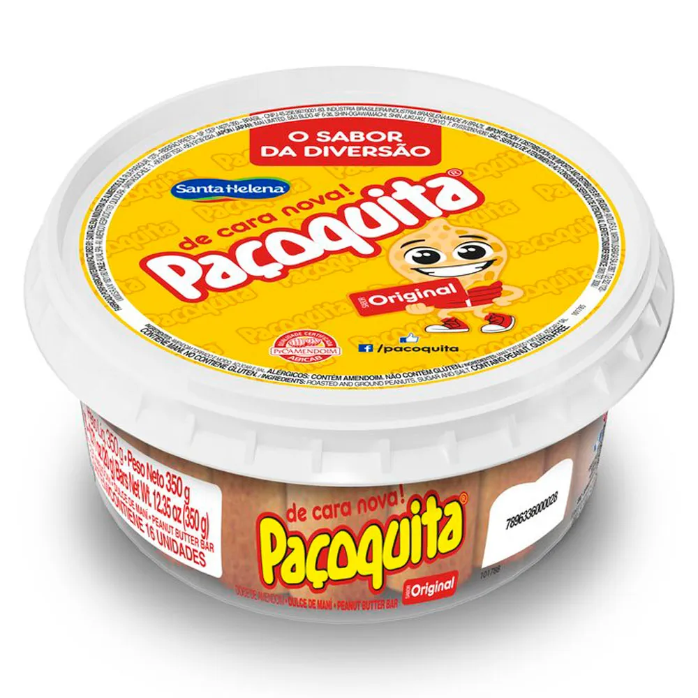Dulce de Mani Paçoquita Display 16ud 288gr Santa Helena