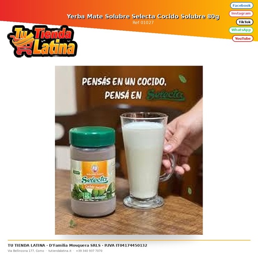 [01027] Yerba Mate Solubre Selecta Cooked Solubre 80g