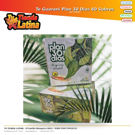 [00087] Guarani Tea Plan 30 giorni 60 buste