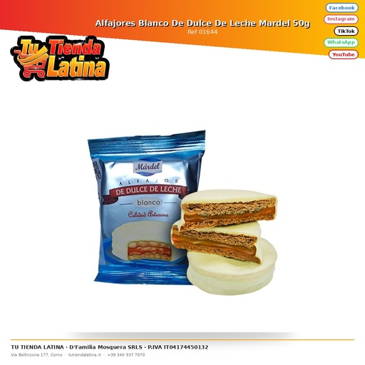 [01644] Mardel Dulce de Leche Alfajores bianchi 50g