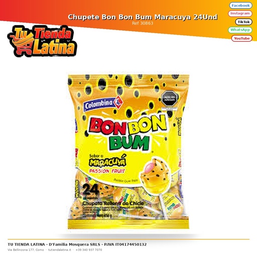 [30863] Bon Bon Bum Maracuya Pacifier 24 Units