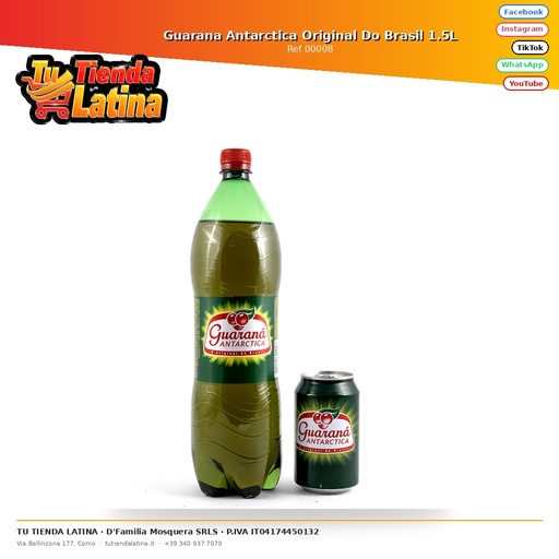 [00008] Guarana Antarctica Original Do Brasil 1.5L