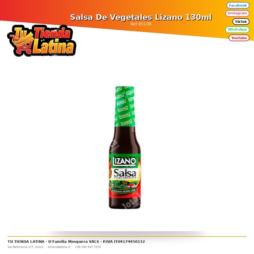 [05109] Salsa Vegetale Lizano 130ml