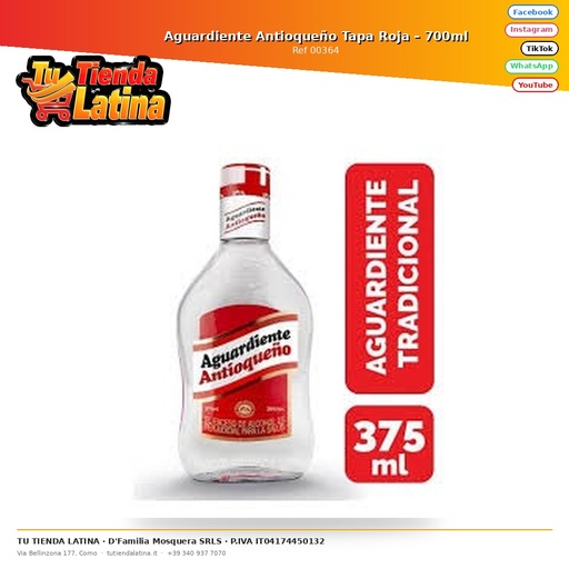 [00364] Antioqueño Spirits Red Cap – 700ml