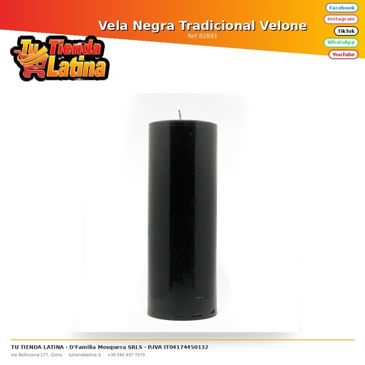 [82881] Candela Velone Tradizionale Nera