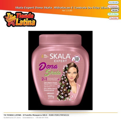 [13180] Skala Expert Dona Skala  Hidratacao E Controle Do Frizz 2Em1 1000g
