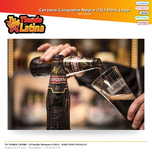 [01205] Cusqueña Black Beer 33cl Dark Lage