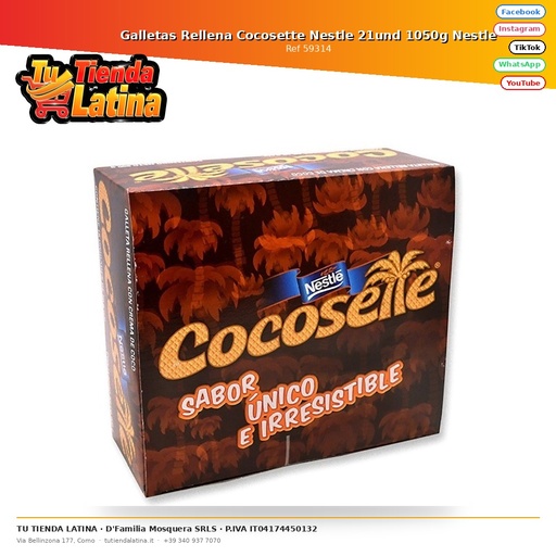 [59314] Galletas Rellena Cocosette Nestle 21und 1050g Nestle