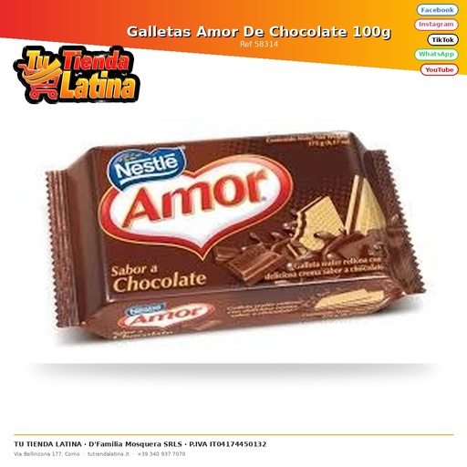 [58314] Biscotti D'Amore Al Cioccolato 100g