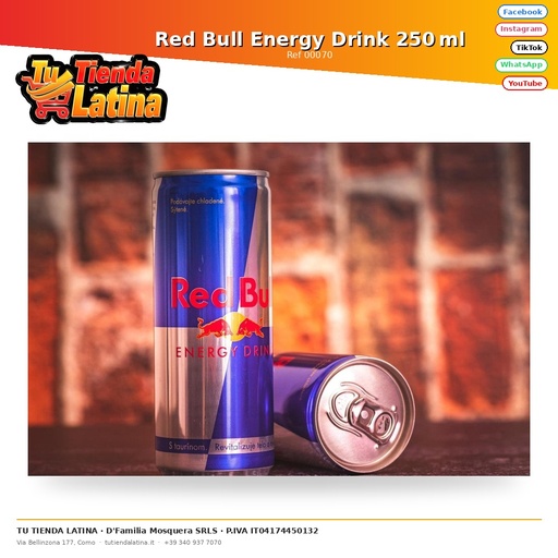 [00070] Bevanda energetica Red Bull 250 ml