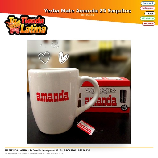 [00151] Yerba Mate Amanda 25 Saquitos