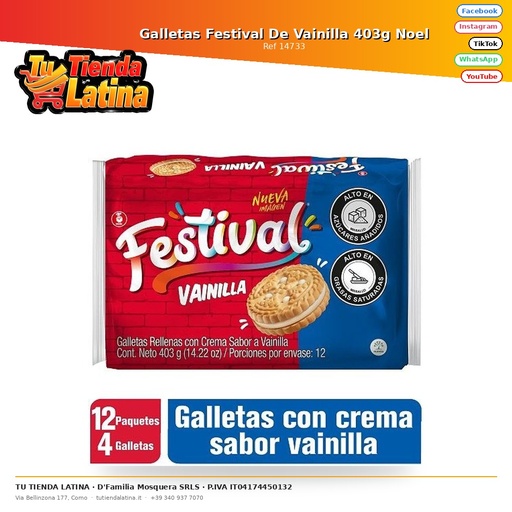 [14733] Biscotti del festival alla vaniglia 403g Noel