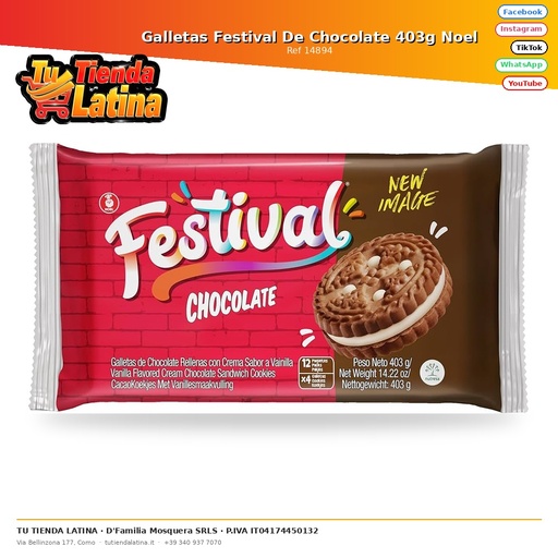 [14894] Galletas Festival De Chocolate 403g Noel