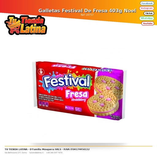 [14757] Biscotti del Festival delle Fragole 403g Noel