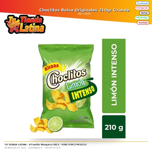 [57839] Choclitos Bolsa Originales 210gr Grande