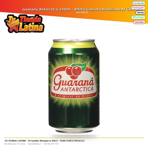 [00022] ​Guaraná Antartide 330ml – Bibita Gassata Brasiliana Al Guaranà