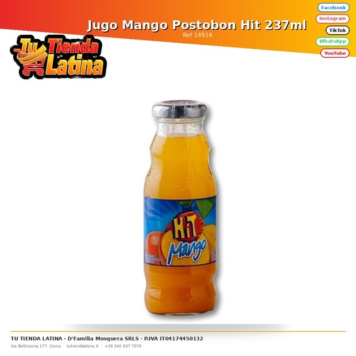 [14914] Postobon Hit Succo Di Mango 237ml