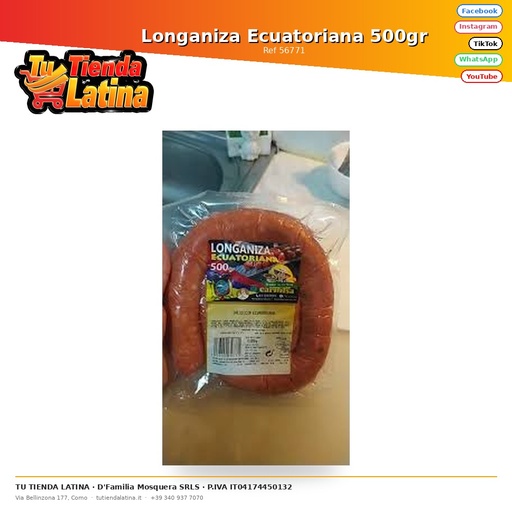 [56771] Salsiccia ecuadoriana 500gr