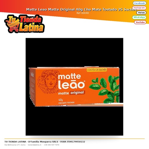 [00040] Matte Leao Matte Original 40g Cha Mate Tostado 25 Saches  