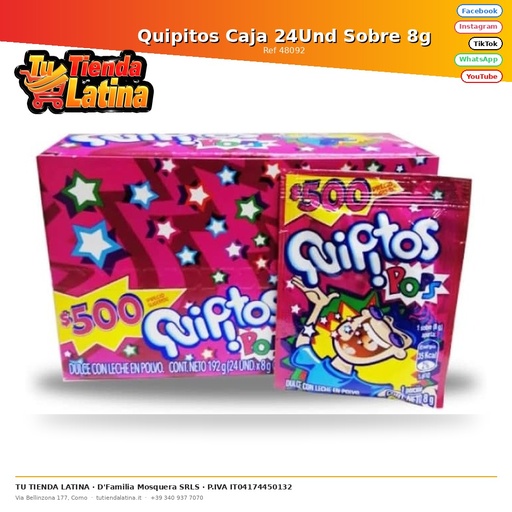 [48092] Quipitos Caja 24Und Sobre 8g