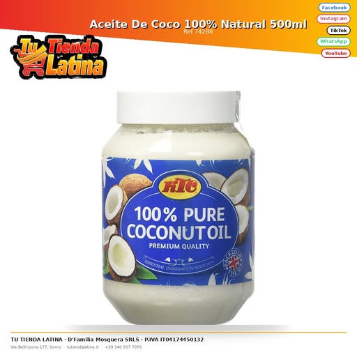 [74288] 100% Natural Coconut Oil 500ml