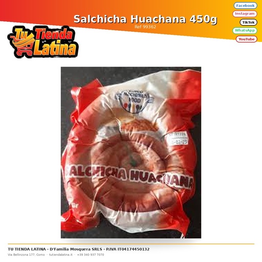 [99362] Salsiccia Huachana 450g