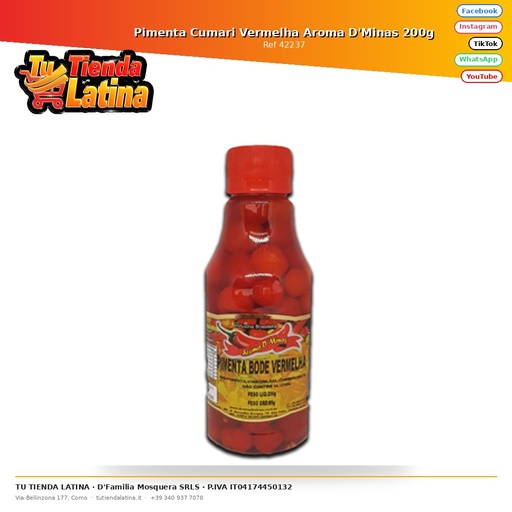 [42237] Pimenta Cumari Vermelha Aroma D'Minas 200g
