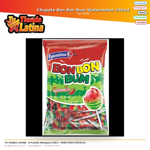 [04988] Ciuccio Bon Bon Bum all'anguria 24 unità
