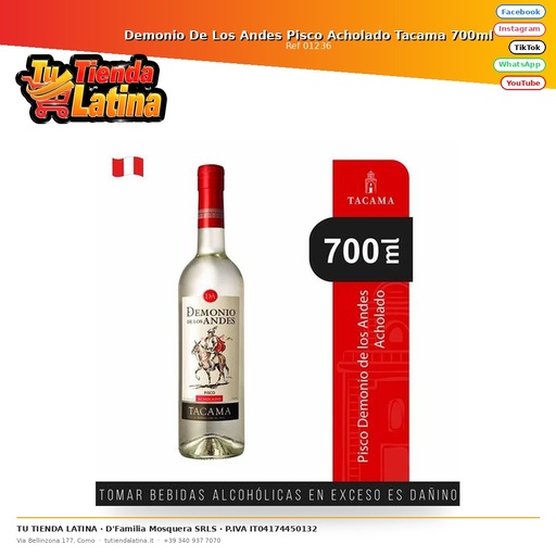 [01236] Demone delle Ande Pisco Acholado Tacama 700ml