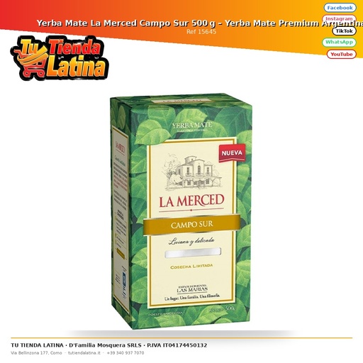 [15645] Yerba Mate La Merced Campo Sur 500 g – Yerba Mate Premium Argentina