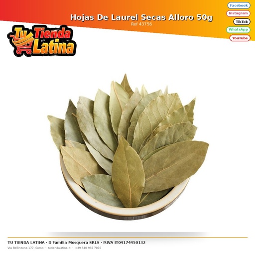 [43756] Alloro Dried Bay Leaves 50g