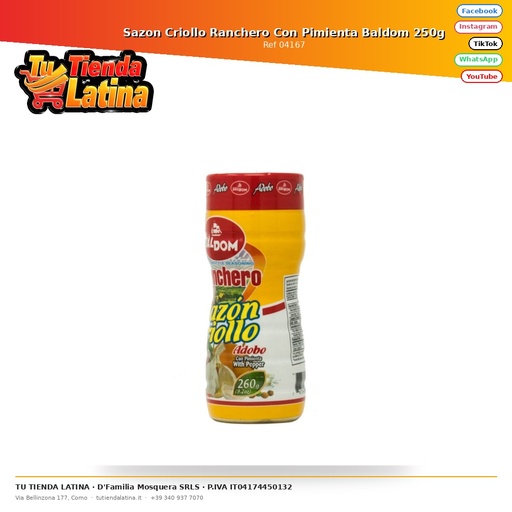[04167] Condimento Ranchero Criollo Al Pepe Baldom 250g