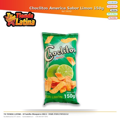[24202] Choclitos America Sabor Limon 150g