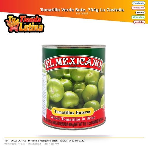 [08288] Tomatillo Verde Bote 794g La Costeña