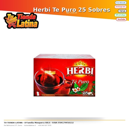 [21933] Herbi Pure Tea 25 buste