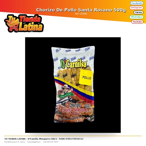 [55996] Chorizo ​​di Pollo Santa Rosano 500g